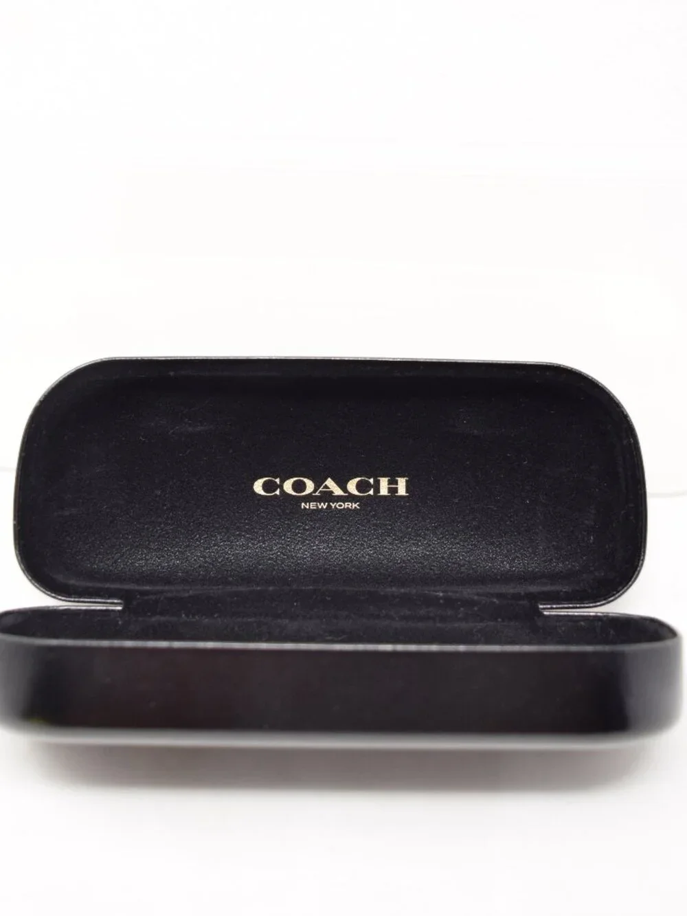Coach Eyeglass Case Hard Shell Black Logo Travel Timeless Designer Protective